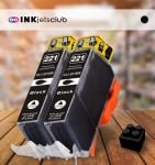 2 Pack Canon CLI221 Black Compatible Inkjet Cartridge (With Chip)