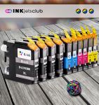 10 Pack - Brother LC103/ 101 High Yield Ink Cartridge Value Pack. Includes 4 Black, 2 Cyan, 2 Magenta and 2 Yellow Compatible Ink Cartridges