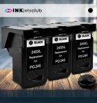 3 Pack Canon PG-245XL (8278B001AA) High Yield Black Compatible  Inkjet cartridge