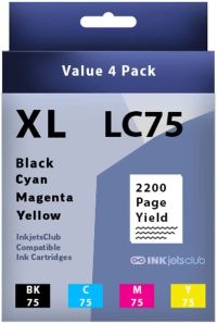 Brother LC75 High Yield Ink Cartridge Value Pack