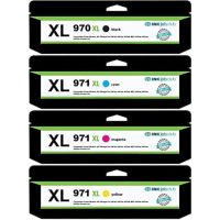4 Pack - HP 970XL & 971XL High-Yield Ink Cartridge Value Pack. Includes 1 Black, 1 Cyan, 1 Magenta and 1 Yellow Compatible  Ink Cartridges