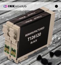Remanufactured G&G compatible replacement for 2 Pack Epson 126 (T126120) Black High Yield Compatible  Inkjet Cartridge