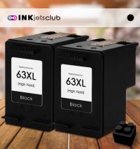 2 Pack HP 63XL (F6U64AN) Black Compatible  Ink Cartridge