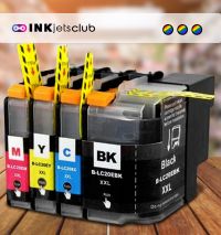4 Pack - Brother LC20E Extra High Yield Compatible Ink Cartridge Value Pack. Includes 1 Black, 1 Cyan, 1 Magenta and 1 Yellow Compatible  Ink Cartridges