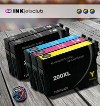Remanufactured G&G compatible replacement for 5 Pack - Epson 200XL High Yield Ink Cartridge Value Pack. Includes 2 Black, 1 Cyan, 1 Magenta and 1 Yellow Compatible  Ink Cartridges