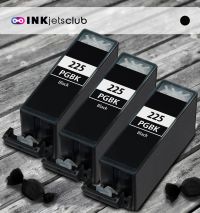 3 Pack Canon PGI-225 Pigment Black Compatible Inkjet Cartridge (With Chip)