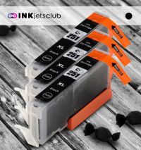 3 Pack Canon CLI-251XL (6448B001) High Yield Black Compatible Ink cartridge