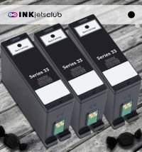 3 Pack Dell Series 33/34  (331-7377 / T9FKK) Extra High Yield Black Compatible Ink cartridge for Dell V525w and V725w