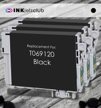 Remanufactured G&G compatible replacement for 3 Pack Epson 69 Black (T069120) Compatible  Ink Cartridge