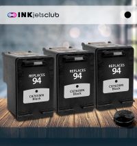 3 Pack HP 94 (C8765WN) Black Compatible Ink cartridge