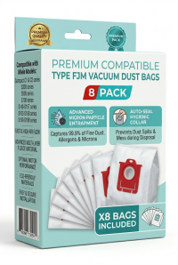 Premium Replacement Dust Bags (8 Count) for Miele Type FJM – Compatible with Compact C1/C2 Canisters and S-Series Models