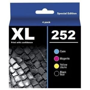 4 Pack - Epson 252XL High Yield Ink Cartridge Value Pack. Includes 1 Black, 1 Cyan, 1 Magenta and 1 Yellow Compatible  Ink Cartridges