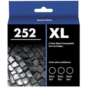 3 Pack Epson 252XL (T252XL120) Black High Yield Compatible  Ink Cartridges