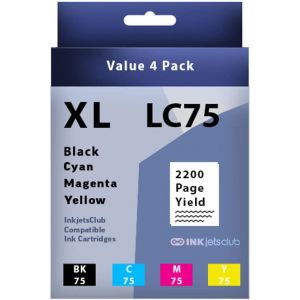 Brother LC75 High Yield Ink Cartridge Value Pack