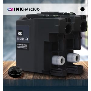 2 Pack Brother LC107BK Super High Yield Black Compatible Ink cartridge