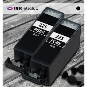 2 Pack Canon PGI-225 Pigment Black Compatible Inkjet Cartridge (With Chip)
