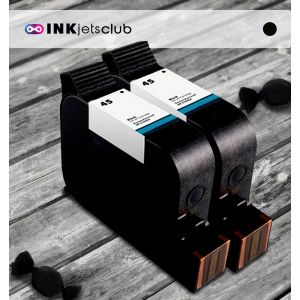 2 Pack HP 45 (51645A) Black Compatible Ink cartridge