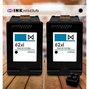 2 Pack HP 62XL (C2P05AN)  High-Yield Black Compatible  Ink Cartridge