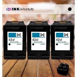 3 Pack HP 62XL (C2P05AN)  High-Yield Black Compatible  Ink Cartridge