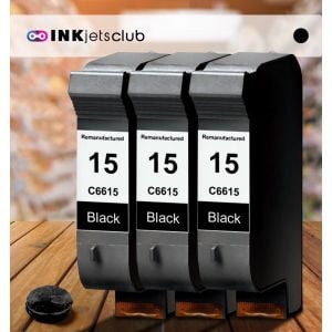 3 Pack HP 15 (C6615DN) Black Compatible Ink cartridge