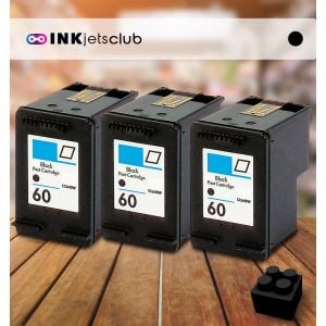 3 Pack HP 60 (CC640WN) Black Compatible Ink cartridge