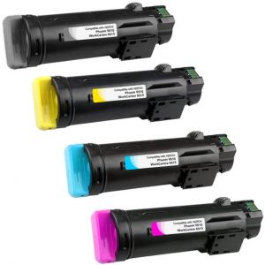4 Pack - Compatible Xerox Phaser 6510 and WorkCentre 6515 High Yield Black, Cyan, Magenta, & Yellow