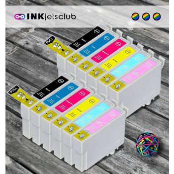 Remanufactured G&G compatible replacement for 12 Pack - Epson 77 Ink Cartridge Value Pack. Includes 2 Black, 2 Cyan, 2 Magenta, 2 Yellow, 2 Photo Cyan, and 2 Photo Magenta Compatible Ink Cartridges