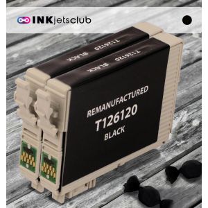 Remanufactured G&G compatible replacement for 2 Pack Epson 126 (T126120) Black High Yield Compatible  Inkjet Cartridge