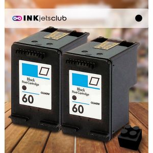2 Pack HP 60 (CC640WN) Black Compatible Ink cartridge