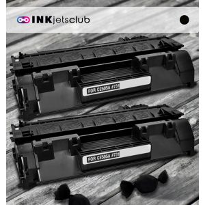 2 Pack HP 05A  (CE505A) Black Compatible Toner Cartridge