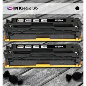2 Pack HP 131X (CF210X) High Yield Black Compatible  Toner Cartridge