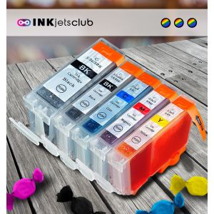 5 Pack - Canon BCI-3e/BCI-6 Ink Cartridge Value Pack. Includes 1 BCI-3e Black, 1 BCI-6 Black, 1 Cyan, 1 Magenta & 1 Yellow Compatible Ink Cartridges