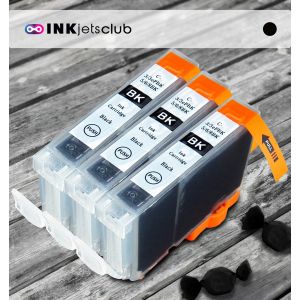 3 Pack Canon BCI6Bk Black Compatible Inkjet Cartridge