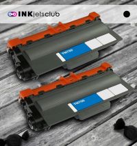 2 Pack Brother TN750 High Yield Black CompatibleToner Cartridge