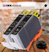 2 Pack Canon CLI8Bk Black Compatible Inkjet Cartridge (With Chip)