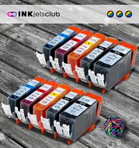 Canon PGI-220 & Canon CLI-221 Ink 10 Pack. (2) PGI-220 pigment BK, CLI-221 2C, 2M, 2Y, 2BK Compatible Ink Cartridges