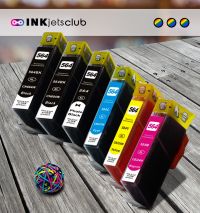 6 Pack - HP 564XL High Yield Ink Cartridge Value Pack. Includes 2 Black, 1 Photo Black 1 Cyan, 1 Magenta and 1 Yellow Compatible  Ink Cartridges