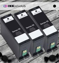 3 Pack Dell Series 33/34  (331-7377 / T9FKK) Extra High Yield Black Compatible Ink cartridge for Dell V525w and V725w