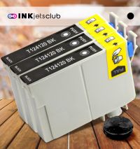 Remanufactured G&G compatible replacement for 3 Pack Epson 124 (T124120) Black Compatible  Inkjet Cartridge