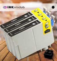 Remanufactured G&G compatible replacement for 3 Pack Epson 125 (T125120) Black Compatible  Inkjet Cartridge