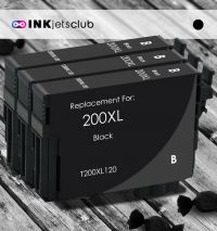 Remanufactured G&G compatible replacement for 3 Pack Epson 200XL Black Compatible Ink cartridge (T200XL120)