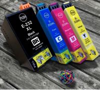 Remanufactured G&G compatible replacement for 4 Pack - Epson 232XL High Yield Ink Cartridge Value Pack. Includes 1 Black, 1 Cyan, 1 Magenta and 1 Yellow Compatible  Ink Cartridges