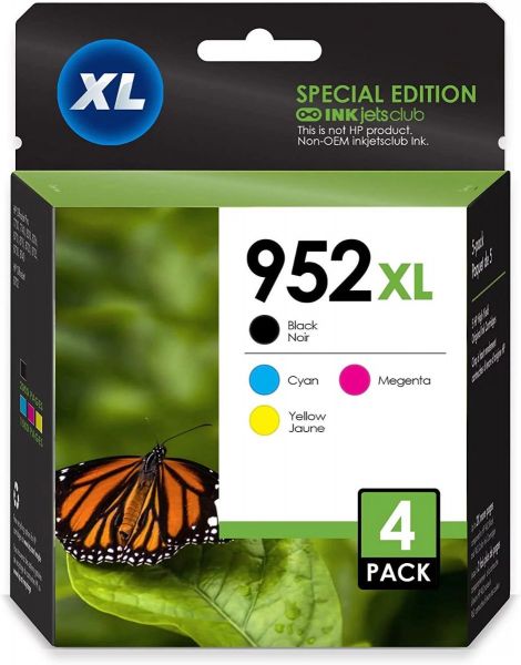 HP 952XL Ink | Pack of 4 - 1 Black, 1 Cyan, 1 Magenta and 1 Yellow