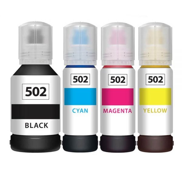 Epson 502 Ink Bottles for EcoTank T502 (4 Multi-Pack) - InkjetsClub