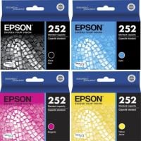 Epson 252 Original Ink Cartridge Value Pack. Includes 1 Black, 1 Cyan, 1 Magenta and 1 Yellow OEM Ink Cartridges