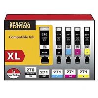5 Pack - Canon PGi-270XL and Cli-271XL High Yield Ink Cartridge Value Pack. Includes 1 PGi-270XL Black, 1 Cli-271XL Black, 1 Cyan, 1 Magenta, and 1 Yellow Compatible Ink Cartridges