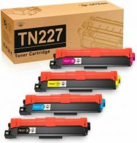 4 Pack - Brother TN 227/223 High Yield Toner Cartridges Value Pack. Includes 1 Black, 1 Cyan, 1 Magenta and 1 Yellow Compatible  Toner Cartridges