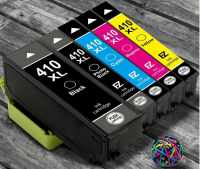 Remanufactured G&G compatible replacement for 5 Pack - Epson 410XL High Yield Ink Cartridge Pack. Includes 1 Photo Black, 1 Black, 1 Cyan, 1 Magenta and 1 Yellow Compatible  Ink Cartridges
