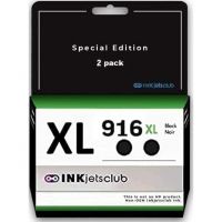 2 Pack - HP 916XL High-Yield Black Compatible Ink cartridge