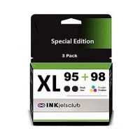 3 Pack - HP 98 & 95 Ink Cartridge Value Pack. Includes 2 Black and 1 Color Compatible  Ink Cartridges